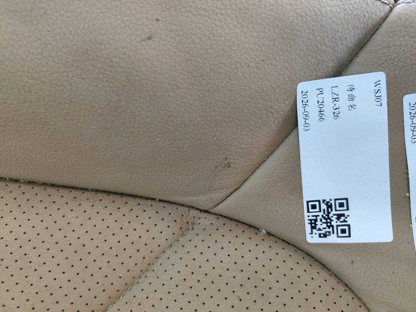 95852180100 驾驶员座椅靠背面罩
